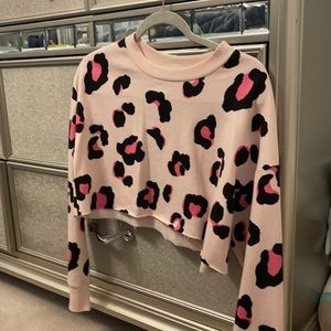 Cropped leopard hoodie size S forever 21